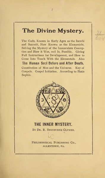 354px-The_Divine_Mystery_-_R_Swinburne_Clymer The Divine Mystery