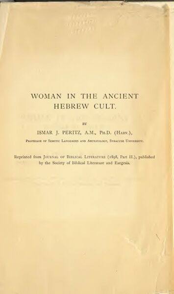 355px-Woman_in_the_Ancient_Hebrew_Cult Woman in the Ancient Hebrew Cult