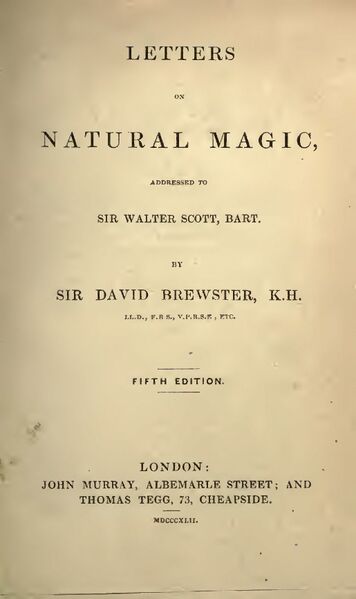 356px-Letters_on_Natural_Magic_-_D_Brewster_(1842)-3_page-0001 Letters on Natural Magic Addressed to Sir Walter Scott, Bart.