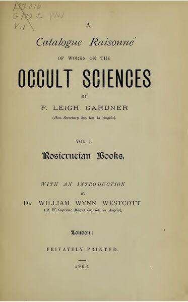 373px-Occultsciences1 A Catalogue Raisonne of the Works on the Occult Sciences
