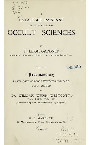 375px-Occultsciences3 A Catalogue Raisonne of the Works on the Occult Sciences