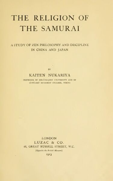 375px-The_Religion_Of_The_Samurai_-_K_Nukariya_(1913)-6_page-0001 The Religion of the Samurai