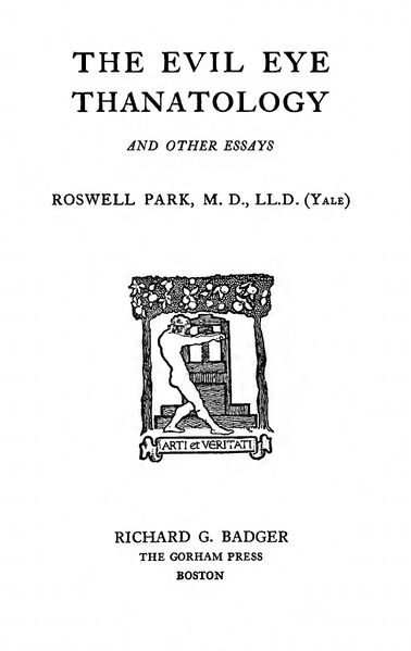 378px-The_Evil_Eye,_Thanatology The Evil Eye, Thanatology, and other essays