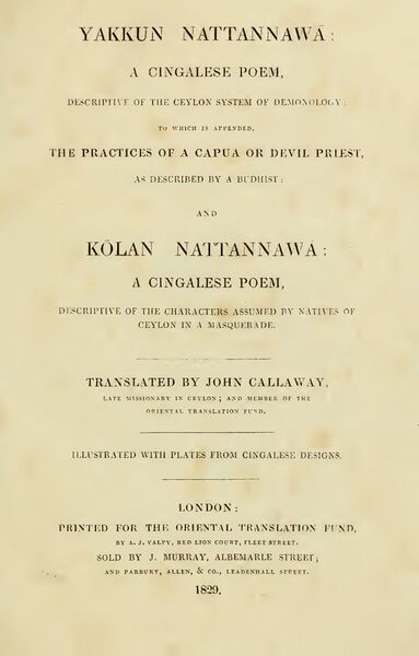 383px-Yakkun_Nattannaw Yakkun Nattannawa, A Cingalese Poem