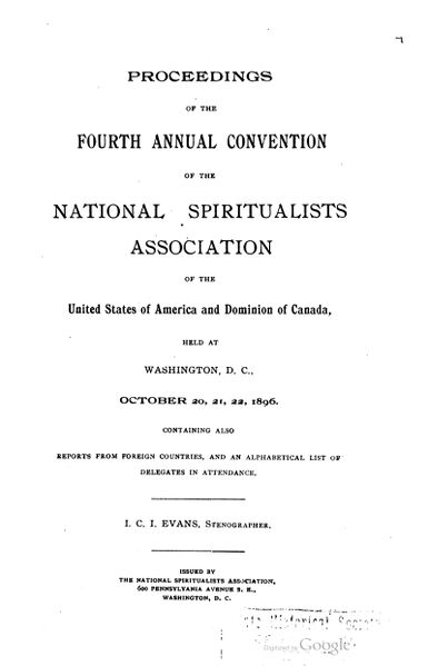 385px-Fourth_Annual_Convention_of_the_National_Spiritualists_Association_page-0001 Proceedings of The Fourth Annual Convention of the National Spiritualists Association