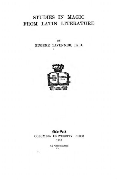 390px-Studies_In_Magic_From_Latin_Literature Studies in Magic from Latin Literature
