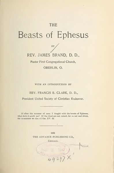 395px-The_Beasts_of_Ephesus_-_J_Brand_(1892)-3_page-0001 The Beasts of Ephesus