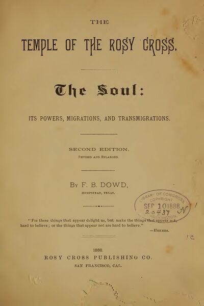 400px-The_temple_of_the_rosy_cross_-_F._B._Dowd_(1888)-7_page-0001 The Temple of the Rosy Cross