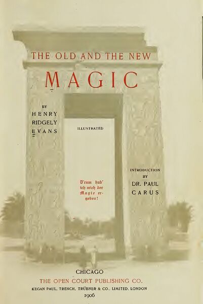 401px-The_Old_&_the_New_Magic_-_HR_Evans_(1906)-4_page-0001 The Old and the New Magic