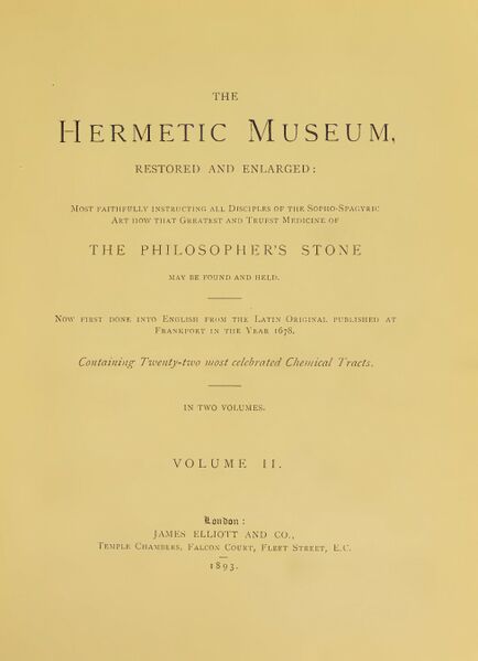434px-The_Hermetic_Museum_Vol_2 The Hermetic Museum, restored and enlarged