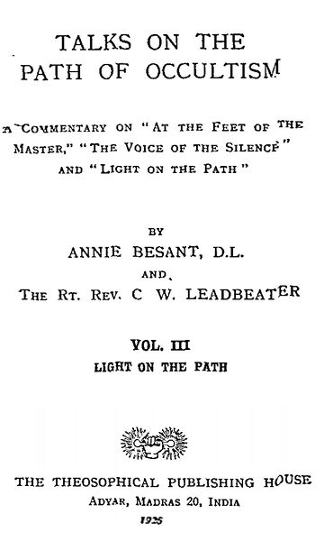 370px-Talks_on_the_Path_of_Occultism Talks on the Path of Occultism