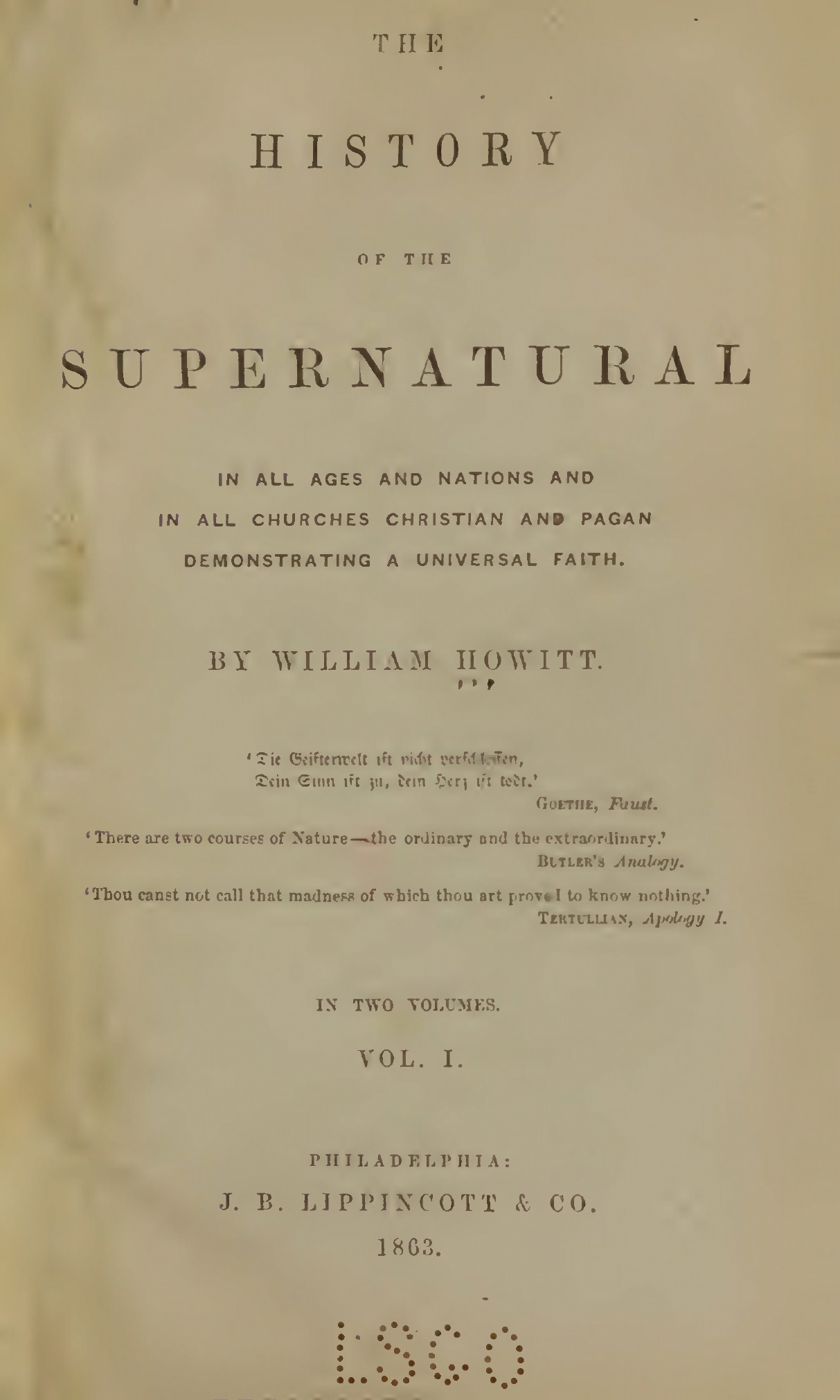 The History of the Supernatural in all Ages & Nations, Volume 1 - W Howitt (1863)-3_page-0001 The History of the Supernatural